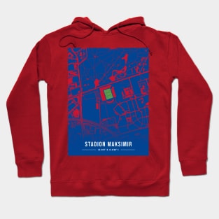 Maksimir Stadion Blue Map Design Hoodie